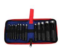 Leather Puncher Set, Hand Operated Hole Punch Tool, Precision Forged Steel Leather Hole Punch with Ergonomic Handle for Crafting, Flat Bottom Design for Accurate 3 to 25mm Holes in (15 pièces (3-25