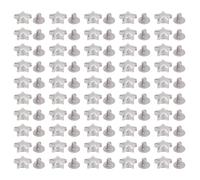 Leather Rivets and Screws 50 Sets | 10mm Star Rivet & 4.5mm PH Screw | Secure Fastening for Belts/Bags/Shoes | Zinc Alloy Construction (Argent)