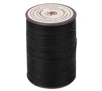 Leather Sewing Waxed Thread, 160m 0.45mm Flat Waxed String Heavy Duty Long Stitching Thread for Leather Craft DIY Bookbinding Shoe Repairin (Black)