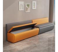 Leather Shoe Bench with Backrest & Seat, Modern Simple Long Chair Storage Sofa for Restaurants Living Room(1.8m)