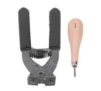 Leather Silent Pliers Professional Carbon Steel Leather Chisel Non Slip Handle Leather Stitching Chisel Tool For Leather Crafting DIY Projects 4mm 4 Teeth Rhombus Awl Included