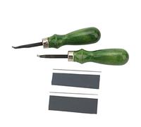 Leather Skiving Tool Alloy Steel High Strength 2 Pcs Set Professional Leather Beveler for DIY Crafting Leatherwork Christmas Gifts