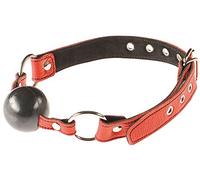 Leather SM Bâillon à Boule Cuir Rouge