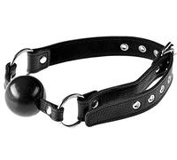 Leather SM Bâillon à Boule Noir en Cuir