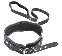 Leather SM Collier en Cuir avec Laisse