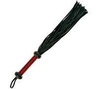 Leather SM Fouet en Cuir Noir Rouge