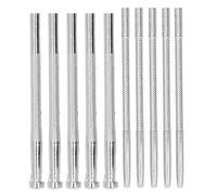 Leather Stamping Tools 10PCS Set | Alloy Steel Punch for Leather Craft | 2 Patterns 8x9.5mm & 3.8mm Stamps | Nonslip Handle Tools for Bags/Wallets/DIY Projects