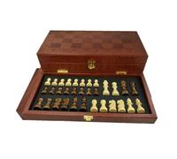 Leather Surface Chess Set, Folding Storage Board with Exquisite Design for Beginners & Professional Players(40x20x5.4cm)