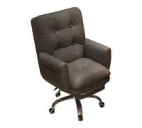 Leather Swivel Computer Chair, High Back Gaming Chairs with Padded Arm and Pillow, with Retractable Legrest, Height Adjustment, for Living Room, Bedroom, Or Office(Black)