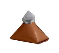 Leather Tissue Case - Triangle Holder Box, Anti Slip Base with Detachable Design, Premium Finish Cover, Storage Accessory, Tissue Holder for Living Room Bedroom Bathroom Office Hotel Car Use