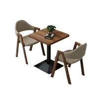 Leather Upholstered 2-Chair 1-Table Set,Modern 3-Piece Durable Chair with Table Compact & Wood Seating(B)