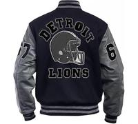 Leather Verse Venom Detroit Beverly Hillscop Veste bomber en laine noire et grise Tom Hardy Baseball Varsity pour homme, Noir et gris - Style 2, L