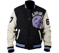 Leather Verse Venom Detroit Beverly Hillscop Veste bomber en laine noire et grise Tom Hardy Baseball Varsity pour homme, Noir et Wihite, XXL