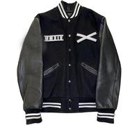 Leather Verse Veste X0 en laine et cuir pour homme Veste universitaire W33knd Tour 2025 2XS-4XL, Noir - Manches réelles, XL