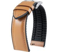 Leather Watch Straps Quick Release 12-22 Mm Hybrid Silicone Lined Sweating Smart Watch Strap Leather Smart Watch Strap Men Women 6 Colours Gold/Silver/Black,Light Brown,Classic
