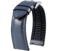 Leather Watch Straps Quick Release 12-22 Mm Hybrid Silicone Lined Sweating Smart Watch Strap Leather Smart Watch Strap Men Women 6 Colours Gold/Silver/Black,Dark Blue,Classic