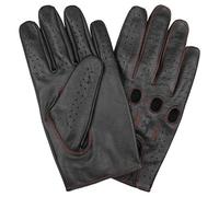 Leatherick Gants de conduite unisexes en cuir de chèvre véritable non doublés respirants de haute qualité avec panneaux perforés et trous pour chevilles avec sangle en cuir fermeture à pression - XL