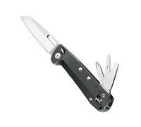 Leatherman Free K2 - Couteau pliant multifonctions avec 8 outils dont une lame de couteau en acier inoxydable, un découpe blister et plus encore, fabriqué aux Etats-Unis, couleur noir/gris acier