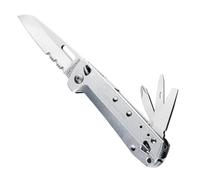 Leatherman Free K2x - Couteau pliant multifonctions, 8 outils dont une lame de couteau en acier inoxydable, fabriqué aux États-Unis, en gris acier
