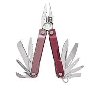 Leatherman Rebar Outil Multifonction - 17 Outils pour le Bricolage et le Camping - Acier Inoxydable, Heathered Cranberry