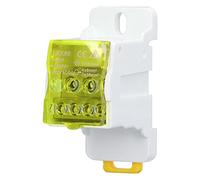 Leatikall Boîte de Jonction Bloc Borne, Boîtes de Jonction Puissance Borne Conducteur En Laiton Episables Boîte Distribution Rail DIN 690V 80A pour Appareils Electroménagers (Jaune)