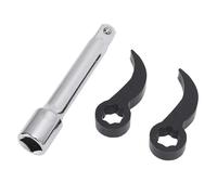 Leatikall Tête D'adaptateur Clé Barre 3 Pièces Pry, Acier 65 Mn Avec Têtes D'adaptateur Bouche Fleur Prune 2PCS Et Tige D'extension 1/2 Pour Outil De Réparation Automobile Pry
