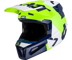 Leatt 2.5 Lime, casque de motocross L Vert Néon/Bleu Foncé/Blanc Vert Néon/Bleu Foncé/Blanc