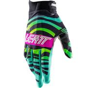 Leatt Gants 2.5 X-Flow V26 Tiger Tout-terrain M Homme Turquoise/Noir/Jaune Néon/Fuchsia