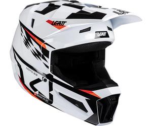 Leatt 3.5 Checkered Junior Casque de motocross avec lunettes, Taille M (51/52)