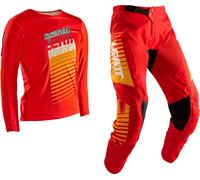 Leatt 3.5 Red, ensemble jersey/pantalon textile enfants L Rouge/Orange/Noir Rouge/Orange/Noir