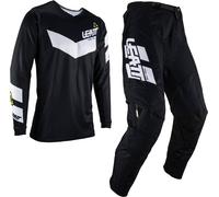 Leatt 3.5 Ride 2023 Maillot de motocross et ensemble de pantalons, Noir/Blanc, Taille XS
