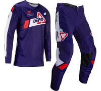 Leatt 3.5 Ride 2024 Ensemble maillot et pantalon de motocross, noir-blanc-bleu, taille XS pour homme
