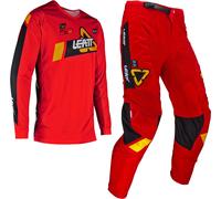 Leatt 3.5 Ride 2024 Ensemble maillot et pantalon de motocross pour enfants, noir-blanc-rouge, taille M