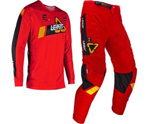 Leatt 3.5 Ride 2024 Ensemble maillot et pantalon de motocross, Rouge/Noir, Taille L