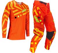 Leatt 3.5 Ride Pattern 2024 Ensemble maillot et pantalon de motocross, orange, Taille M