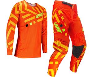 Leatt 3.5 Ride Pattern 2024 Ensemble maillot et pantalon de motocross, orange, Taille XL