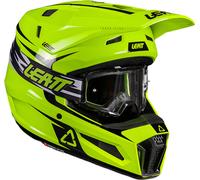Leatt 3.5 V26 Casque de motocross avec lunettes, Jaune/noir néon, Taille XL (61/62)