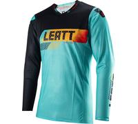 Leatt 5.5 Ultraweld Contrast Maillot de motocross, noir/turquoise, Taille XL