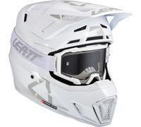 Leatt 7.5 Casque de motocross avec lunettes, blanc, taille L pour homme