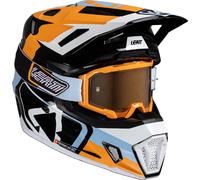 Leatt 7.5 Patch casque de motocross avec lunettes, noir/orange/blanc, L (59/60)