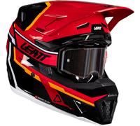 Leatt 7.5 V26 Casque de motocross avec lunettes, Rouge/Noir, Taille L (59/60)