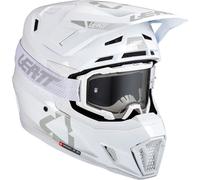 Leatt 7.5 Casque de motocross avec lunettes, blanc, taille S pour homme