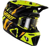 Leatt 8.5 Tiger Casque de motocross avec lunettes, noir/jaune, Taille S (55/56)