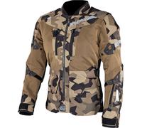 Leatt Veste moto textile Adventure FlowTour 7.5 Camo – Imperméable – Taille L Noir/Marron/Beige
