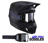 Leatt Casque Moto 2024 7.5 V24 Stealth MX Enduro Quad ATV Noir ECE 22.06