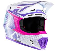 Leatt Casque de motocross 7.5 V26 Taille L Blanc/Fuchsia/Mauve/Turquoise