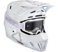 Leatt 7.5 Casque de motocross avec lunettes, blanc, taille M pour homme
