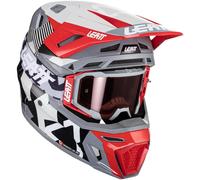 Leatt 8.5 Forge 2024 Casque de motocross avec lunettes, noir-gris-rouge, taille L