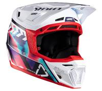 Leatt 8.5 V26 Casque de motocross avec lunettes, rouge-multicolore, taille M pour homme