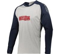 Leatt DBX 2.0 MTB LS Logo Jersey de bicyclette, Blanc/bleu, Taille S